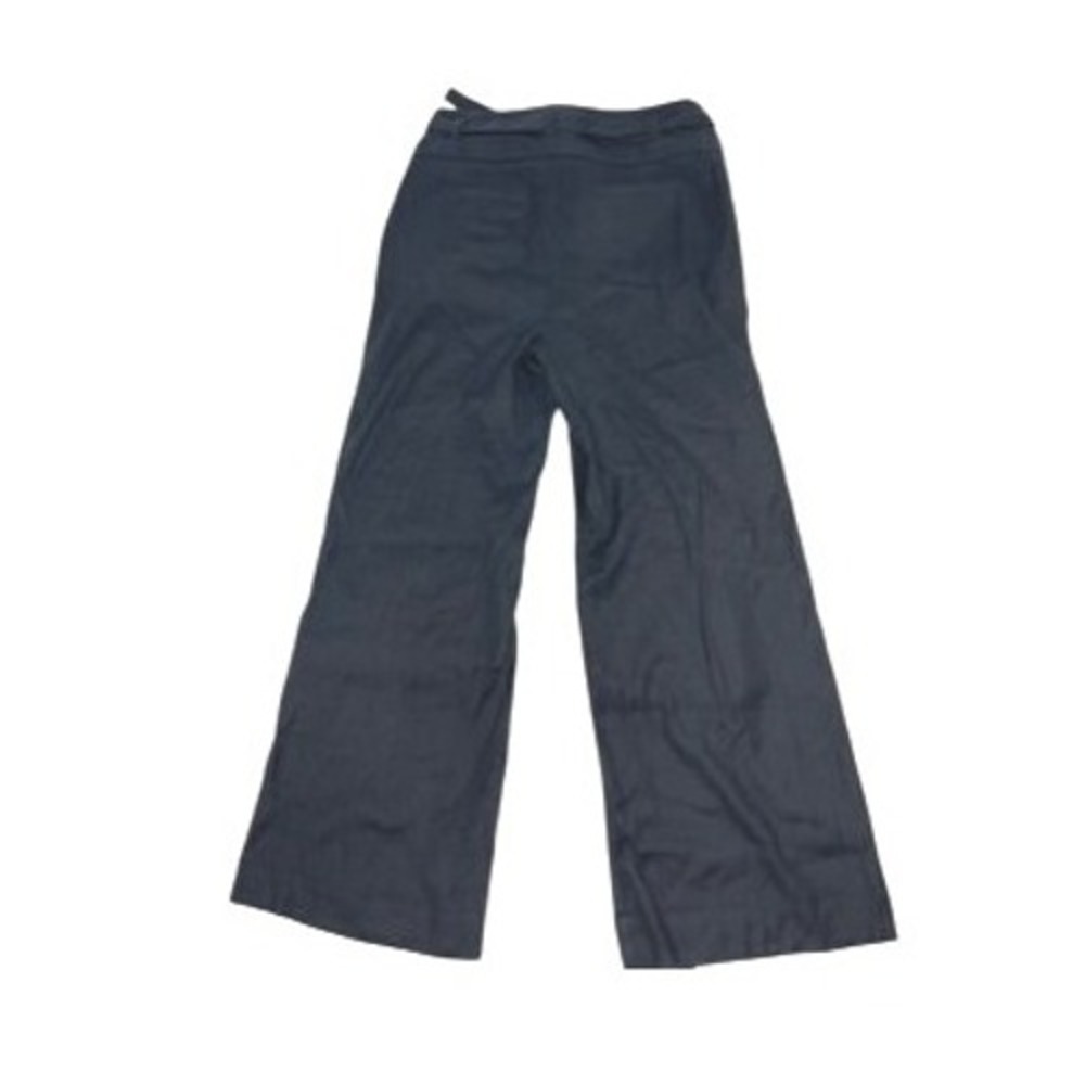Anthropologie Wide Leg Pants Black Linen Blend US 10 Button Tie Waist Casual - Picture 3 of 11